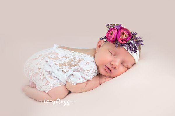 I love chunky babies! Headband & lace romper provided by me for in studio sessions