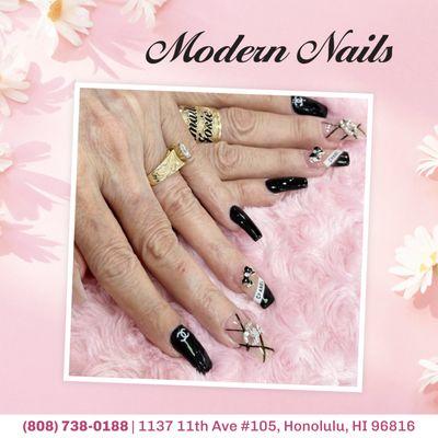 Sleek and edgy, black nails make a statement, exuding confidence and mystery, perfect for any occasion that demands a touch of attitude.