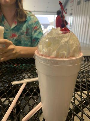 Excellent shakes, this is strawberry, with actual strawberries