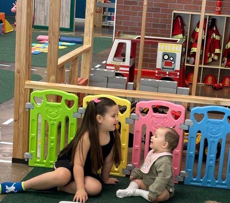 My girls enjoying the baby area together.