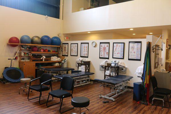 Main gym and treatment table space