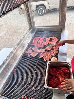 Carne asada al carbón