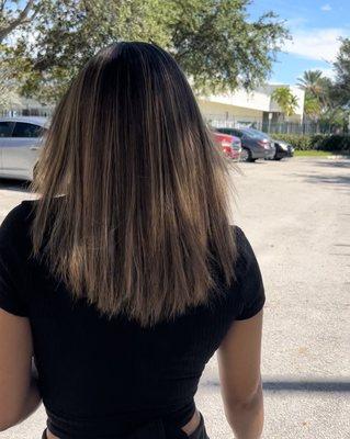 Blonde highlights and trim