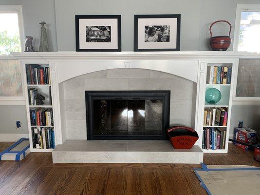 Fireplace after remodel by Lytle Construction