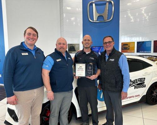 Ryan Smith awarded #1 Honda Tech in the USA at Scholfield Honda, Wichita ks