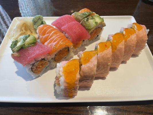 Butterfly roll and Rainbow Roll