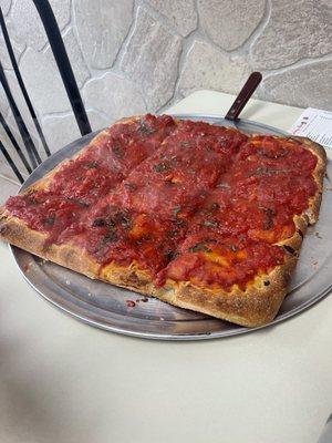 Sicilian pizza no cheese