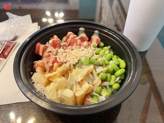 Made to order poke bowl