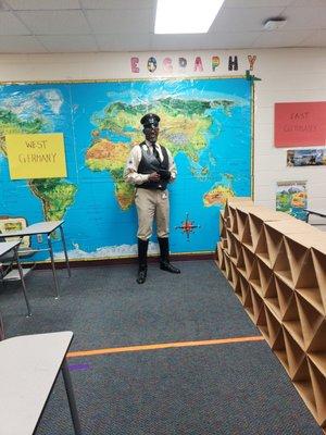 Thanks to the staff at the store who helped with my Nazi outfit to teach about the Cold War. ‍Thanks fellas !!