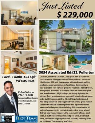 Just Listed!! We will be hosting an open house this Saturday and Sunday April 18th 12-3pm & 19th 1-4pm. Come by, listed at 229k