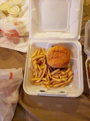 Hamburger & fries