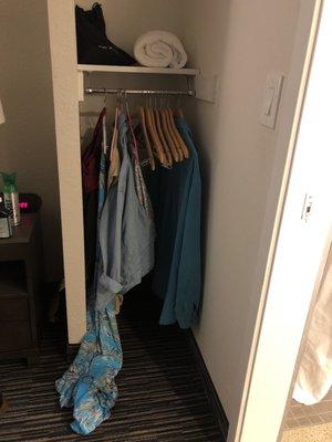 The closet in our room at Ramada by Wyndham.