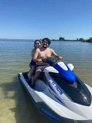 We spent our 1 year wedding anniversary jet skiing!! Had a blast!!