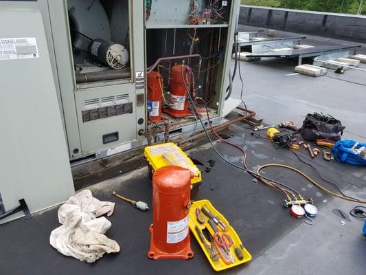 Commercial AC compressor replacement