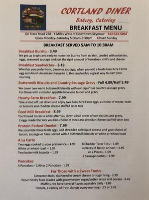 Breakfast Menu