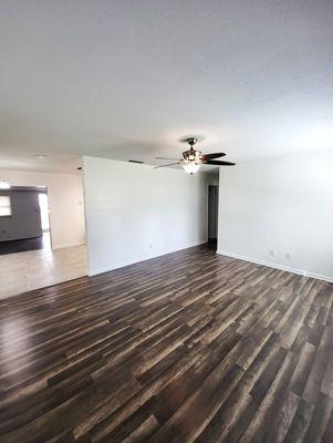 After Living Room.
Updated LVP Flooring and fresh paint transformed this space entirely