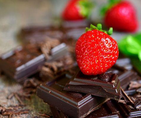 Strawberries freshly dipped in genuine chocolate