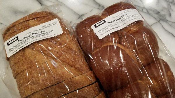 Sourdough Pan Loaf ($5) and Brioche Loaf ($8) on 2/6/2021.