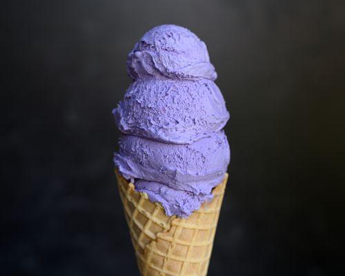 Taro- taro root ice cream with a hint of ube