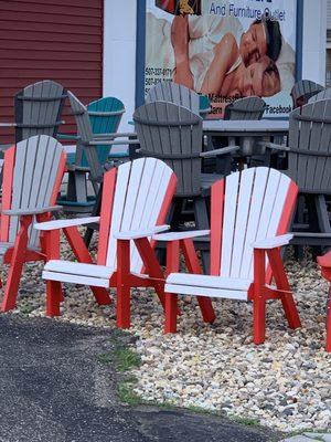 Outdoor Poly furniture, built by the Amish in Indiana.  Creekside furniture lasts a lifetime without maintenance.