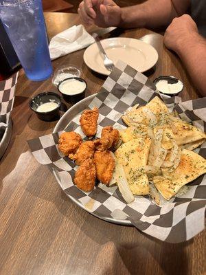 pierogies, wings