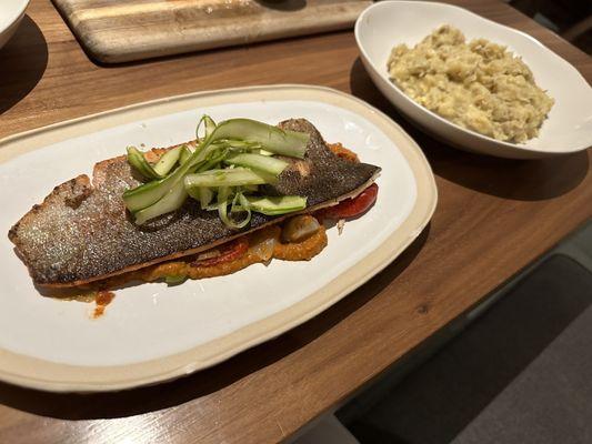 Colorado Trout with mashed potatoes