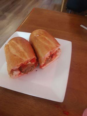 Delicious meatball sandwich