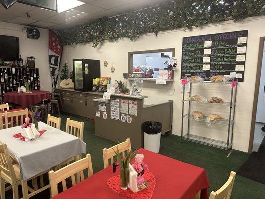 Deli area with some indoor seating