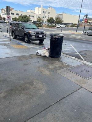 Yet again, salon trash on sidewalk.