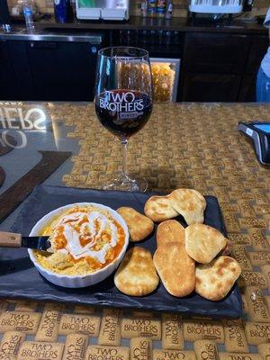 Buffalo Chicken dip(sub for bread bites) and Cab