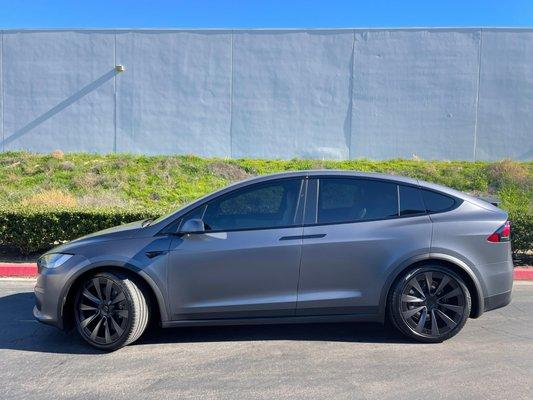 Color Change Vehicle Wrap on A Tesla Model Y