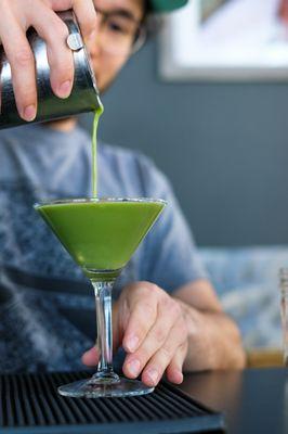 The Matcha Martini at Unhinged Brewing