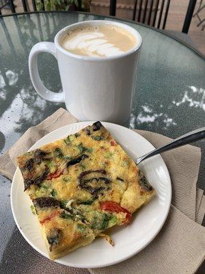 Frittata (gluten-free) and house made latte!