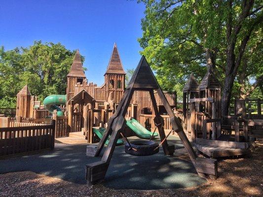 View from inside the little kids area of the playground