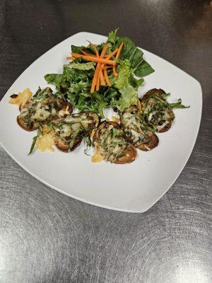 Mushroom Pesto Basil Bruschetta