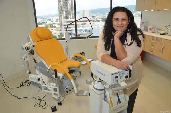 Northwest, exam room offers views of pearl harbor and central Oahu. Each room includes privacy blinds on the windows.