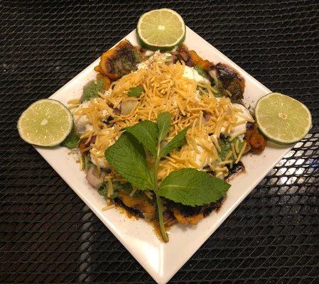 3/18 Weekend Food Special- Baingan Chaat & Drinks Special- Cilantro Negroni .