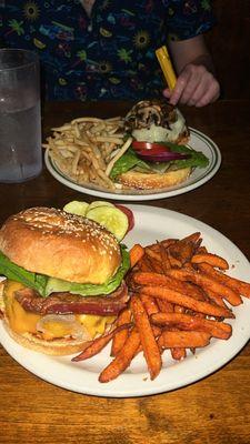 Burger and fries