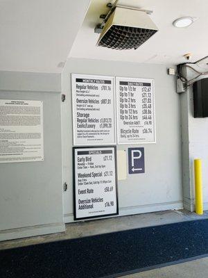 Parking rates