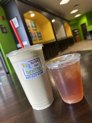 Pineapple Mango Shake & Peach Tea @ Nuthin but Healthy in Moorpark, CA