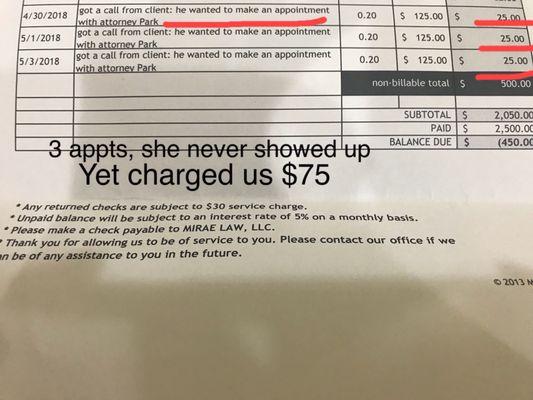 FINALLY received the invoice and just look. How much money do we have to spend for just a call on top of pre payments?