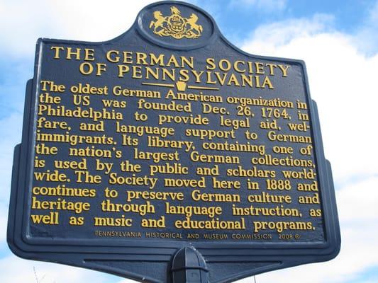 Historical marker on Spring Garden Street.