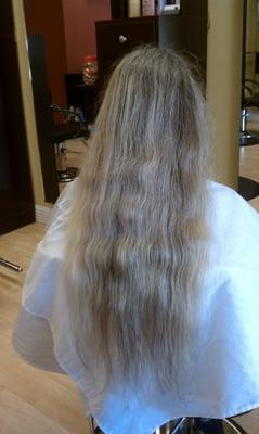 Before the Brazilian blowout treatment.