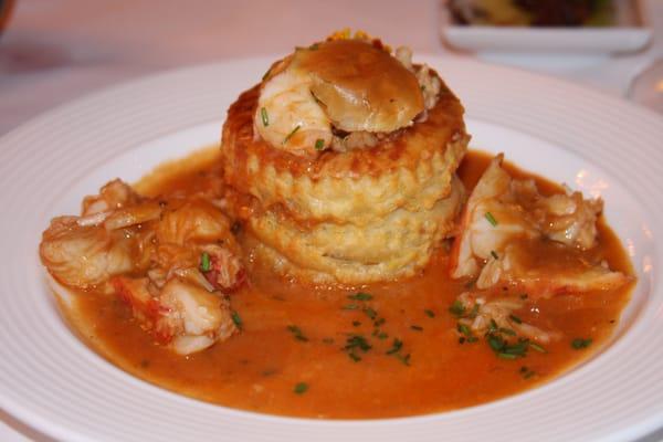 Lobster Vol Au Vent: fresh maine lobster, sauce cardinal, hennessey chive cream