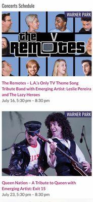 Free Concerts & Movies in the Park All Summer Long @ Warner Park in Woodlands Hills brought to you by Valley Cultural