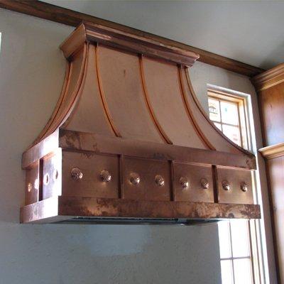 One of our many designs of copper Range/Kitchen Hoods