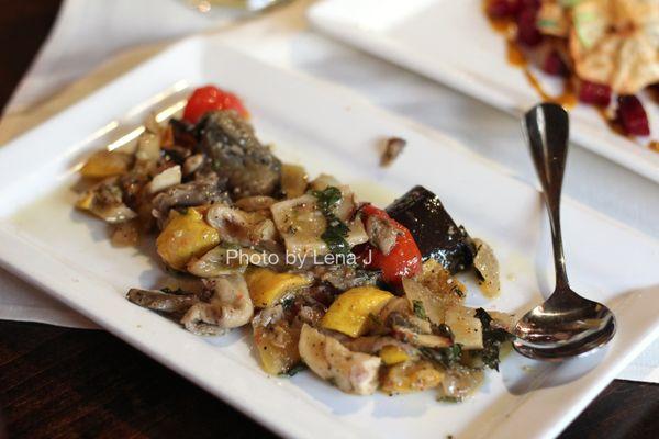 Pisto-Ratatouille Salad ($9) - roasted vegetables, basil, oregano, olive oil