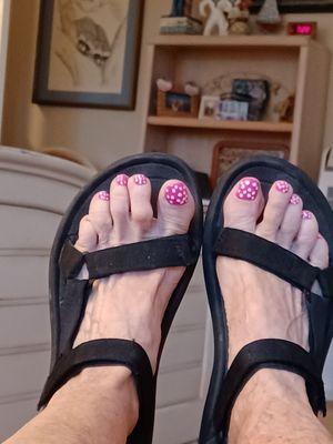 Polka dots and happy feet