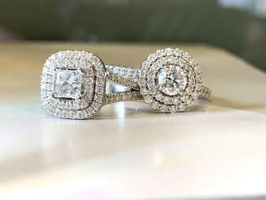 Double halo diamond engagement rings under $$$$