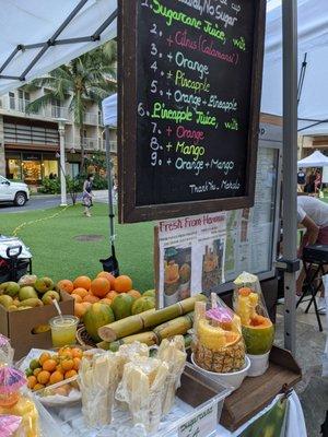 Sugarcane sticks and juice!